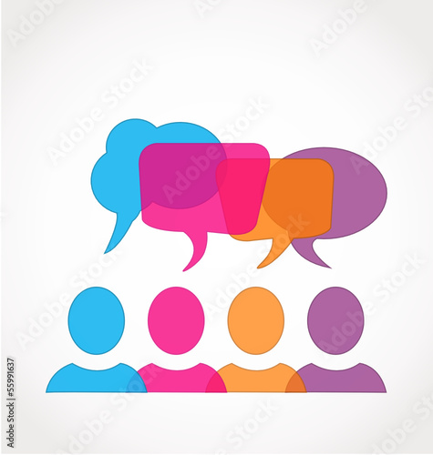 Vector: Business social media network speech bubbles logo Business social media network speech bubbles logo