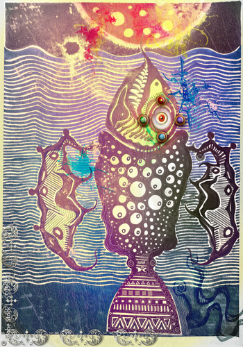 Illustration: Psychedelic holy fish Psychedelic holy fish