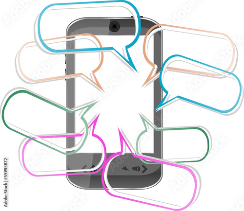 Illustration: Modern mobile smart phone. Sending and Receiving SMS Messages Modern mobile smart phone. Sending and Receiving SMS Messages