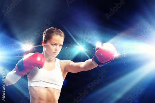 Photo: Young boxer woman Young boxer woman
