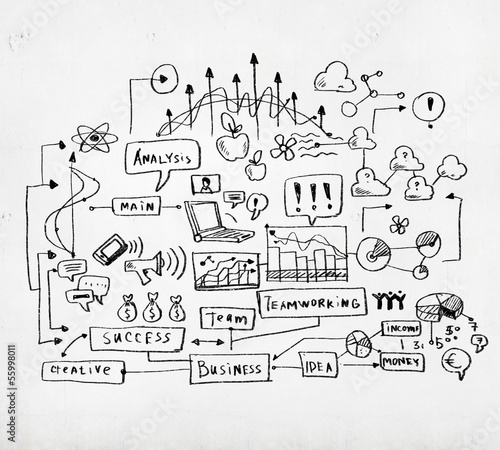 Photo: Business colorful sketch Business colorful sketch