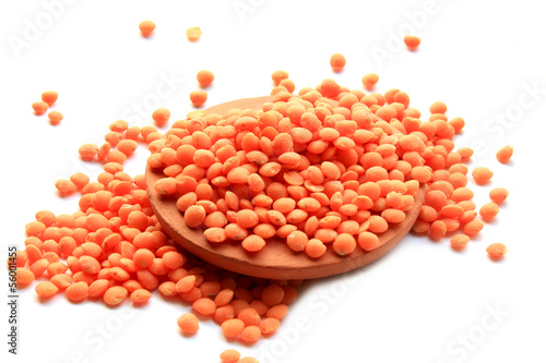 Photo: red lentils in clay pot red lentils in clay pot