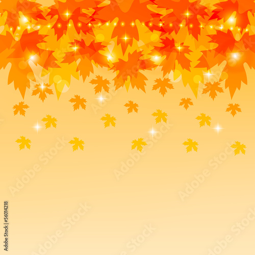 Vector: Autumn background with maple foliage.Vector illustration. Autumn background with maple foliage.Vector illustration.
