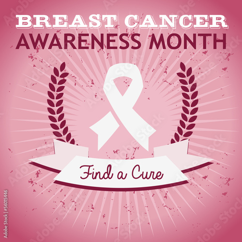Vector: Breast Cancer Ribbon Awareness Poster Breast Cancer Ribbon Awareness Poster