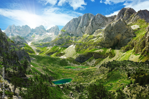 Fototapeta Amazing view of mountain lakes in Albanian Alps