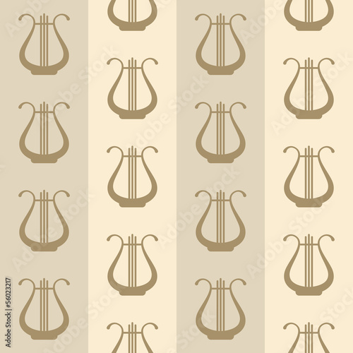 Vector: seamless vintage background with harps seamless vintage background with harps