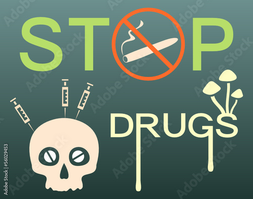 Vector: Stop drugs banner Stop drugs banner