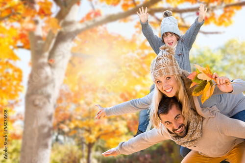 Photo: happy family in autumn happy family in autumn