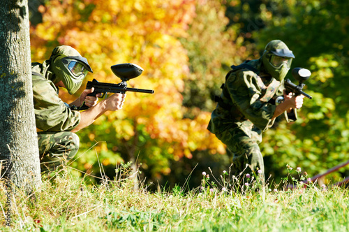 Photo: two paintball players two paintball players