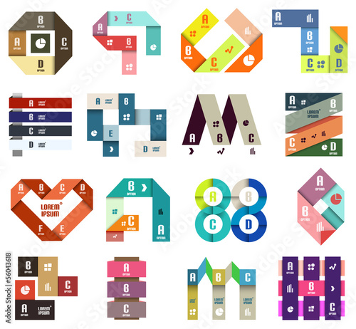 Vector: Set of origami modern design templates Set of origami modern design templates