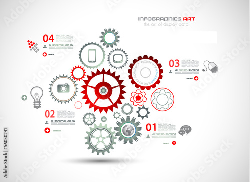 Vector: Infographic design template with paper tags. Infographic design template with paper tags.