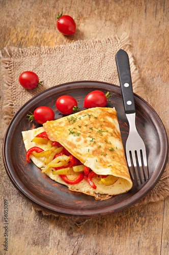 Photo: omelette with roasted peppers omelette with roasted peppers