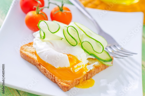 Photo: toast with poached eggs toast with poached eggs