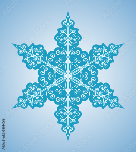 Vector: Snowflake six-sided pattern Snowflake six-sided pattern