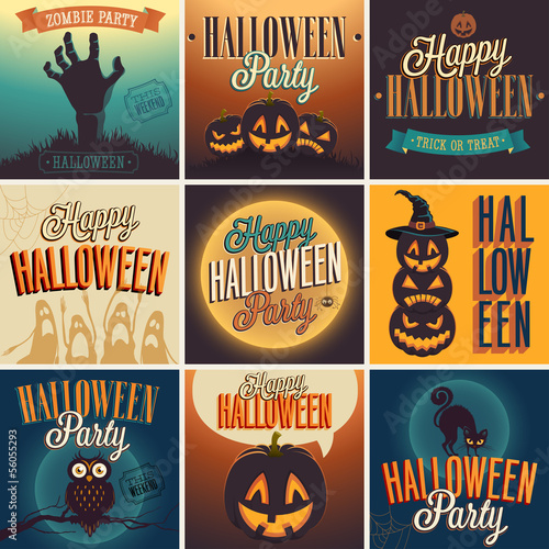 Vector: Halloween Posters set. Vector illustration. Halloween Posters set. Vector illustration.