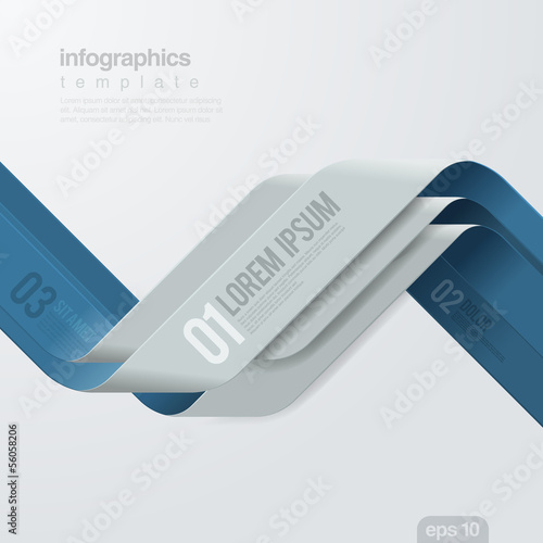 Vector: Infographics vector design template. Ribbon creative Infographics vector design template. Ribbon creative