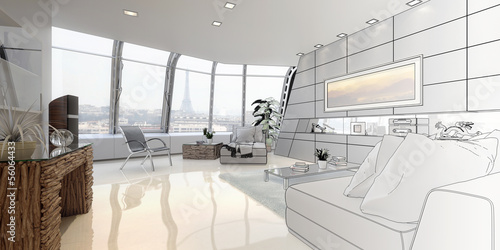 Illustration: Appartement dans Paris (drawing) Appartement dans Paris (drawing)