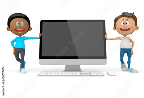 Illustration: 3D men with a computer 3D men with a computer