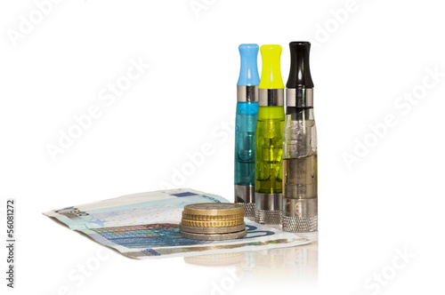 Photo: Electronic cigarette - Money and liquids Electronic cigarette - Money and liquids