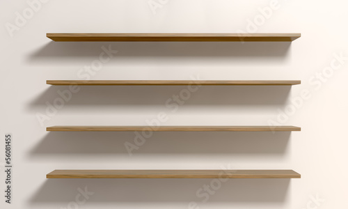 Illustration: Four Shelves On A Wall Four Shelves On A Wall