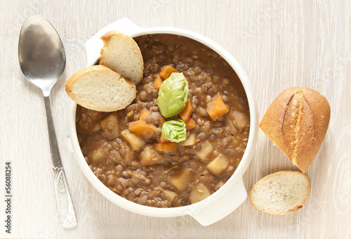 Photo: Fresh lentil soup with potato and carrots Fresh lentil soup with potato and carrots