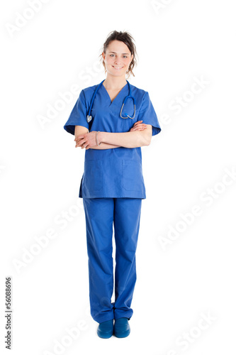 Photo: Full length nurse isolated on white Full length nurse isolated on white
