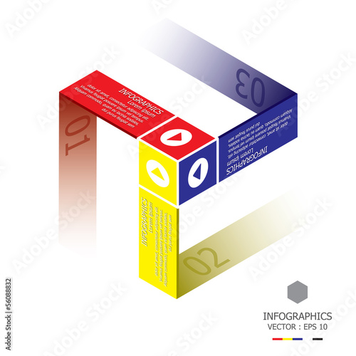 Vector: Modern Cube Infographics Design Template Modern Cube Infographics Design Template