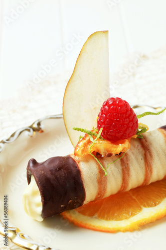 Photo: Cream filled rolled wafer Cream filled rolled wafer