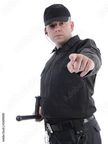Photo: Policeman pointing Policeman pointing