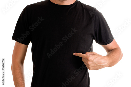 Photo: Man in blank black t-shirt Man in blank black t-shirt