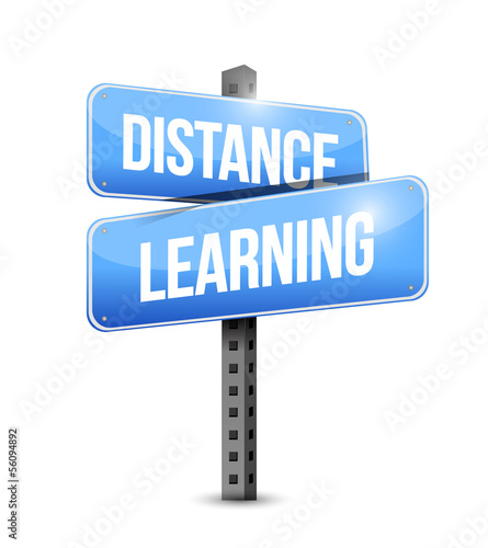 Illustration: distance learning road sign illustration design distance learning road sign illustration design