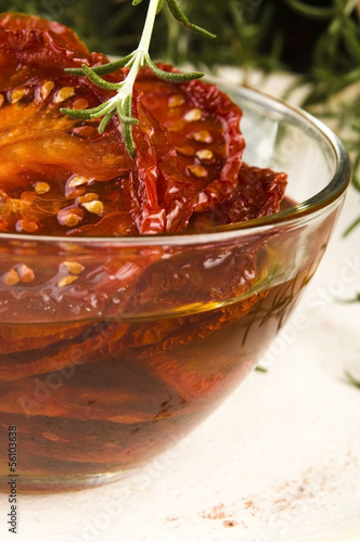 Photo: Sun dried tomatoes with olive oil Sun dried tomatoes with olive oil