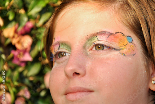 Photo: girl with face painted girl with face painted