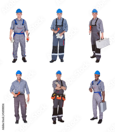Photo: Group Of Workers With Equipment Group Of Workers With Equipment