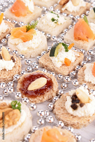 Photo: assortment of canape,toast assortment of canape,toast