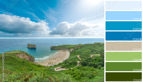 Photo: Coast landscape color coded Coast landscape color coded