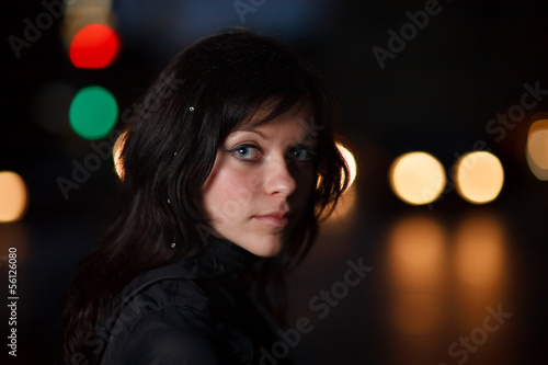 Photo: Girl in night city Girl in night city
