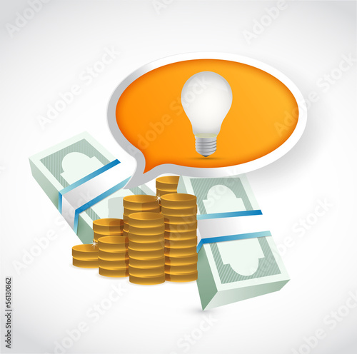 Illustration: money idea light bulb concept illustration money idea light bulb concept illustration