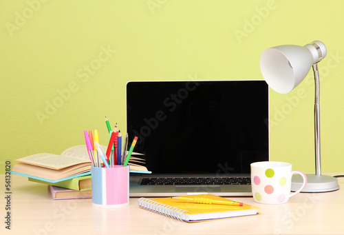 Photo: Workplace with computer, close up Workplace with computer, close up