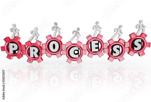 Illustration: Process People in Gears Working Together Procedure Results Process People in Gears Working Together Procedure Results