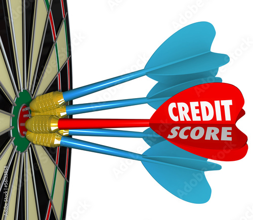 Illustration: Credit Scores Darts on Dartboard Aiming for Best Number Credit Scores Darts on Dartboard Aiming for Best Number