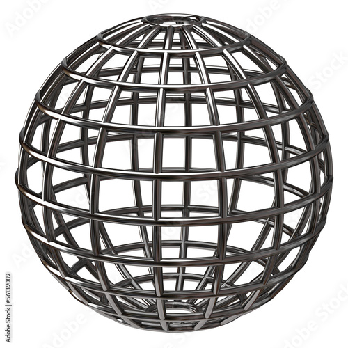 Illustration: Illustration of globe meridians and parallels Illustration of globe meridians and parallels