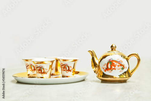 Photo: Gold chinese tea set Gold chinese tea set