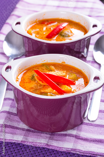 Photo: Thai red curry soup with chicken breast Thai red curry soup with chicken breast