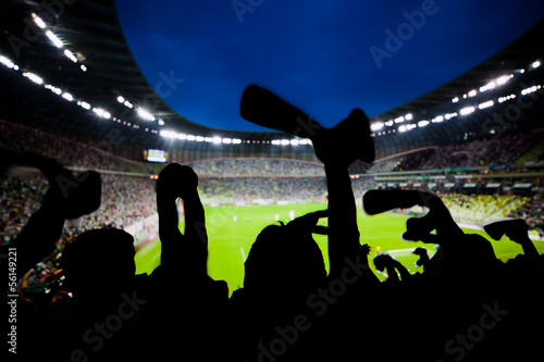 Photo: Football, soccer fans support their team and celebrate goal Football, soccer fans support their team and celebrate goal