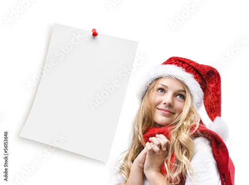 Photo: Mädchen mit Wunschzettel Mädchen mit Wunschzettel