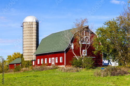 Photo: American Farmland With Blue Cloudy Sky American Farmland With Blue Cloudy Sky