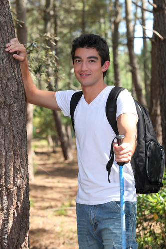 Photo: Man walking in the woods Man walking in the woods