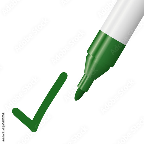 Vector: Wahl - Textmarker mit Haken Wahl - Textmarker mit Haken
