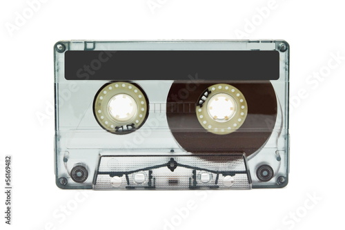 Photo: cassette tape isolated on white background cassette tape isolated on white background